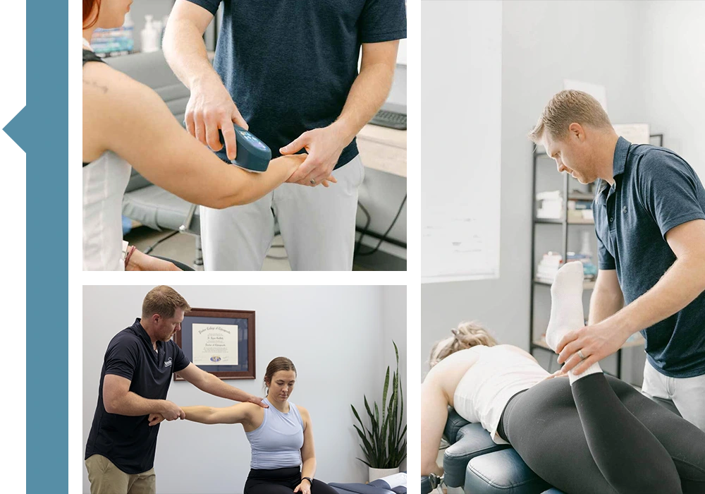 Chiropractor Ryan Griffeth Treating Patients Collage