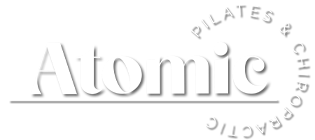 Atomic Pilates and Chiropractic Logo White