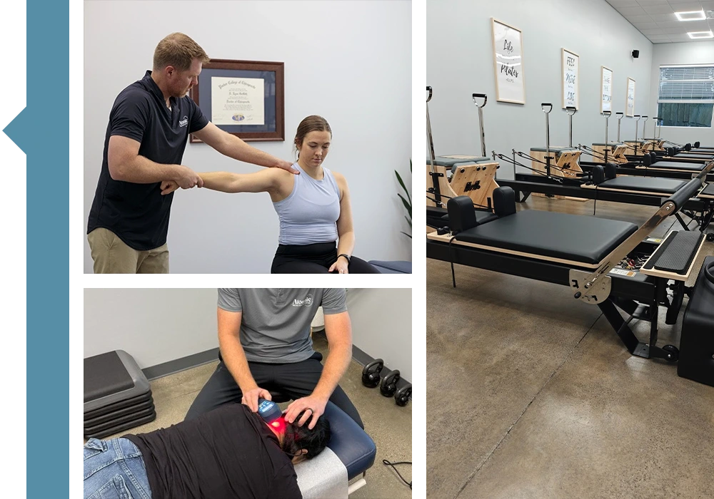 Ryan Griffeth Treating Patients And Pilates Machines Collage